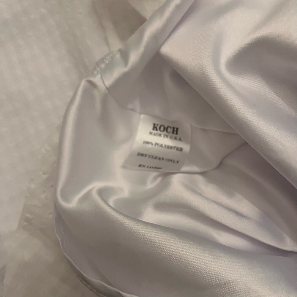 KOCH Womens Bright White Madison Check Dress, ruflle, Size S - Picture 9 of 9